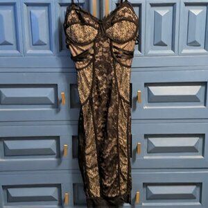 BEBE Black Lace Corset Dress